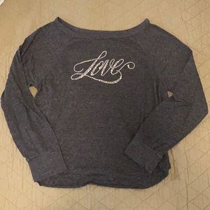Victoria Secret rhinestone Love long sleeve tee L